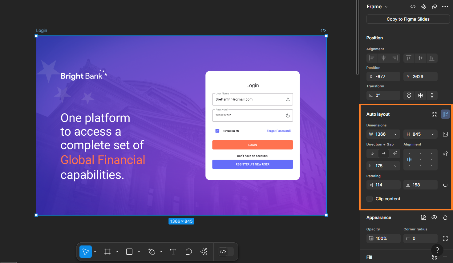 finding auto layout in figma canvas